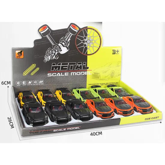 New 1:36 Scale Diecast Car Model with Light, Sound, Pull Back, and Openable Doors - Alloy Metal Construction
