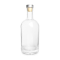 Round 750 ml Bouteille d'alcool en verre en verre avec bouchon
