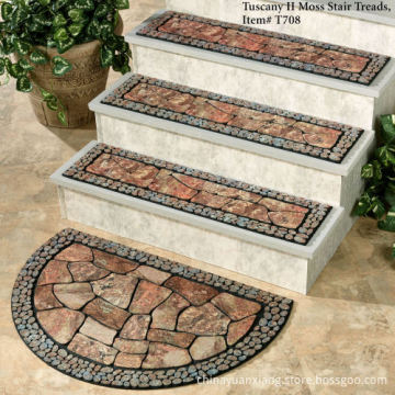Anti-Slip Patio Stone and Stair Treads: Recycled Rubber Crumb Flocked Mats for Outdoor Safety