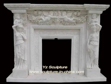 White Marble Fireplace Frame