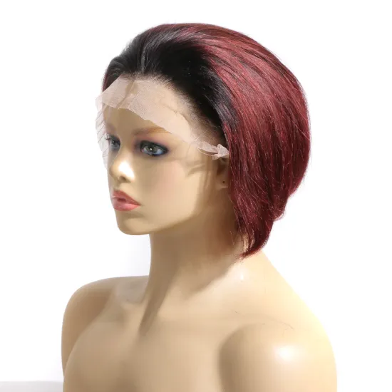 13x4 Lace Front Pixie Cut Wig Wholesale 100% Brazilian Short Wigs Human Hair Bob Wig With Bang For Black Women