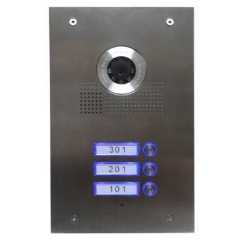 Unité de portes à trois portes en acier inoxydable pour interphone