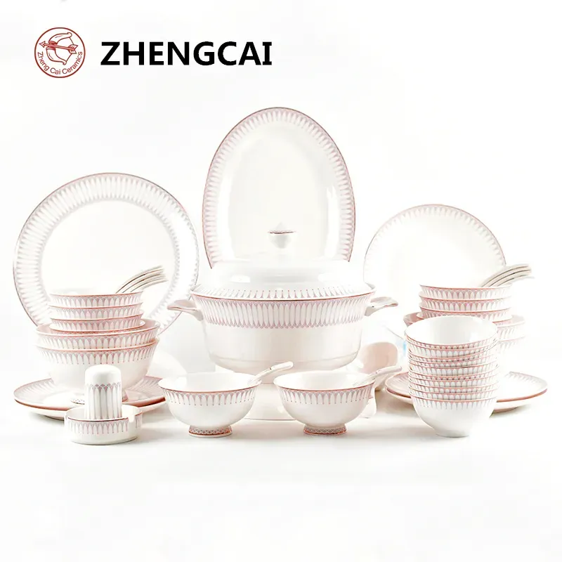 2024 Royal Design Ceramic Tableware Fine Bone China Dinner Set