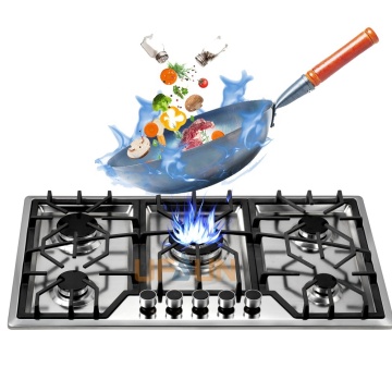 5 Burners with Safety Device Knob Control Restaurant Gas Stove