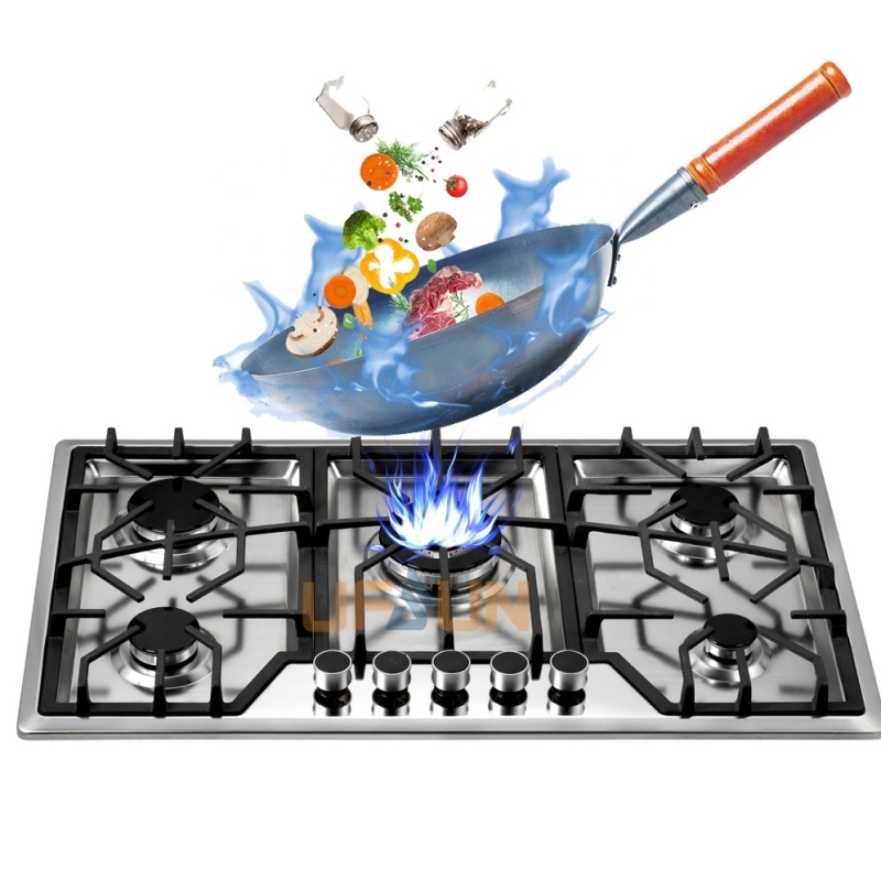 5 Burners with Safety Device Knob Control Restaurant Gas Stove