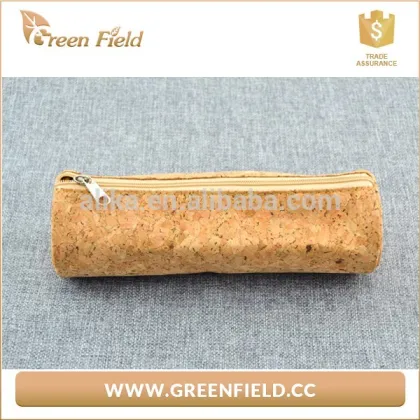 Luxury cork leather pencil bag simple pencil bag