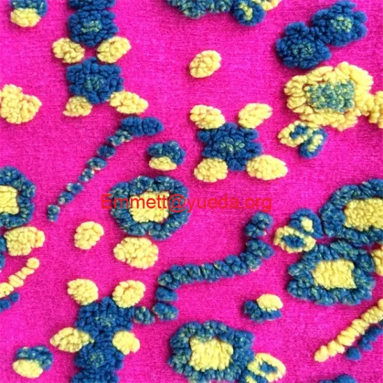 yellow blue purple flowers floral jcquard pattern woolen knit fabric