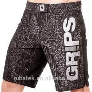 Grips black crocodile fight shorts
