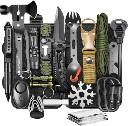 Professional Outdoor Camping Survival Kit: Emergency Gear & Accessories