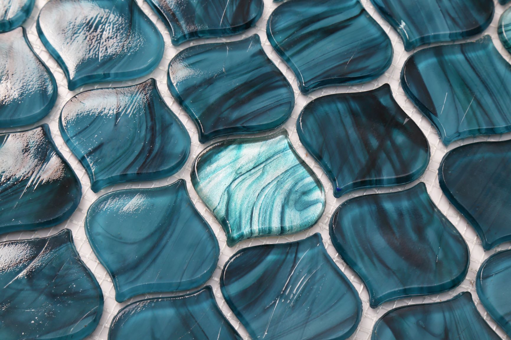 Azulejos de lágrimas verdes Azulejos especiales Mosaico de gotas de lluvia