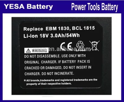 18V 3.0Ah 4.0Ah lithium power tools batteries for Hitachi BCL1815 EBM1830 327730 lithium battery