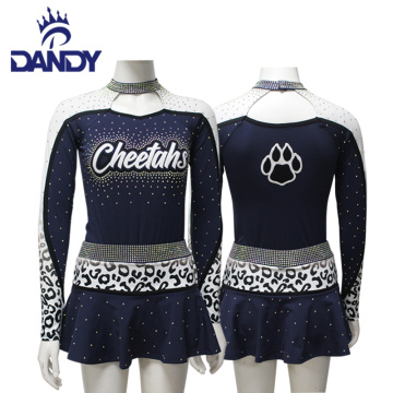 Dandy tilpasset danseteam rhinestone cheer costymer cheerleading uniform cheer antrekk