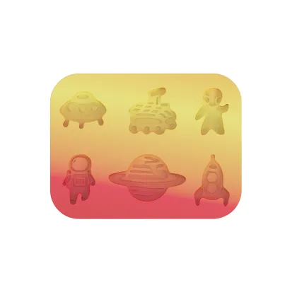 Soft Silicone Mars Shape Cake and Chocolate Mold - 6 Cavity Baking Tool