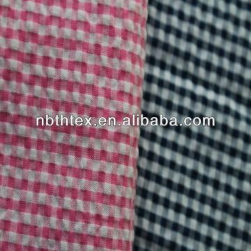 seersucker fabric cotton polyester fabric for dress garment use