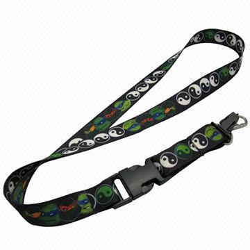 Promotional Polyester Lanyard with Metal Hook, Single-sided Printed Logo