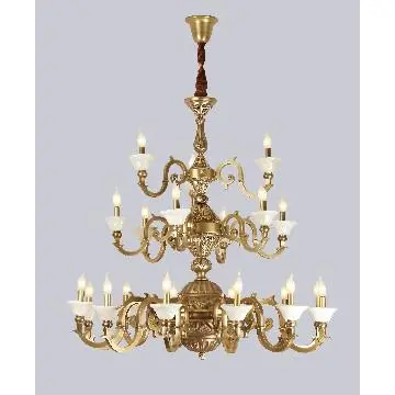 3 Tier 21 Arms Copper Chandelier Light