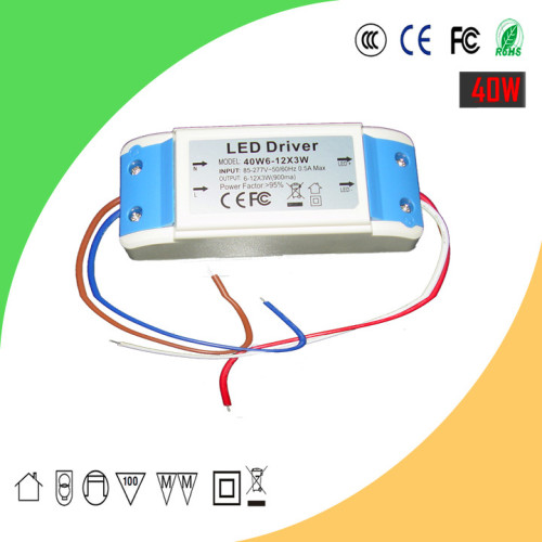 High Quality AC85-277V to DC20-40V LED Driver 6-12 PCS in Series 3PCS in Parallel with CE Certificate