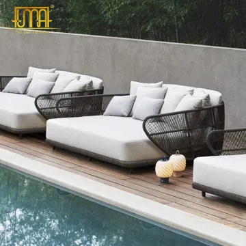 Waterproof Outdoor Rattan Lounge Cabana Daybed