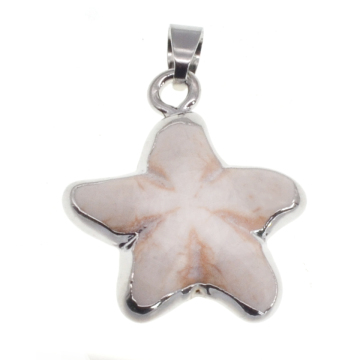 Silver / Gold Howlite Star Pendant