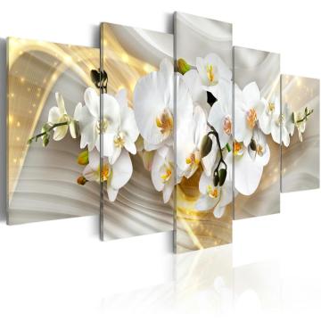 Abstract Oil Paintings for Living Room - 5 Piece Custom Flower Wall Art Canvas Prints