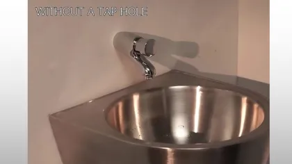 Wall-mounted stainless steel washbasin