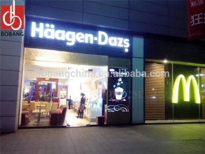 LED lighting wall mounted sign in Haagen-Dazs shop
