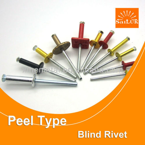 Fassion colored peel rivets anti-fake function