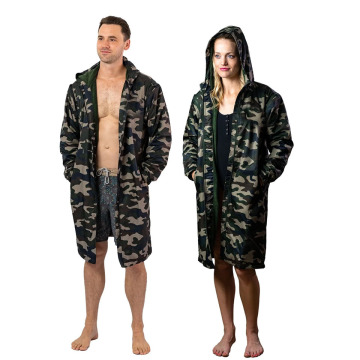 Waterproof Swim Parka Removable Sleeve Long Coat Poncho