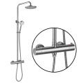 Système de douche avec barre de glissière réglable Chrome poli