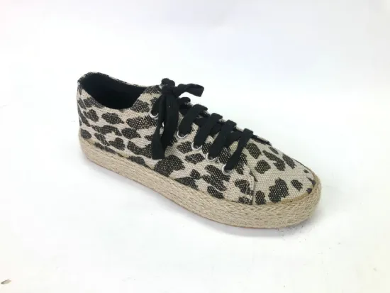 Ladies Lace-Up Chunky Espadrille Flatform Brogue Shoes