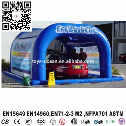 Outdoor portable inflatable car wash garage tent