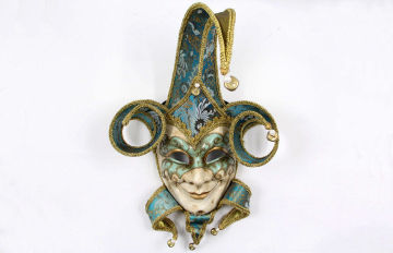 Female Red Venetian Jester Mask Handmade With Jester Face Mask