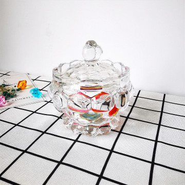 Hot-Selling Embossed Pattern Glass Jars with Lids for Food Storage