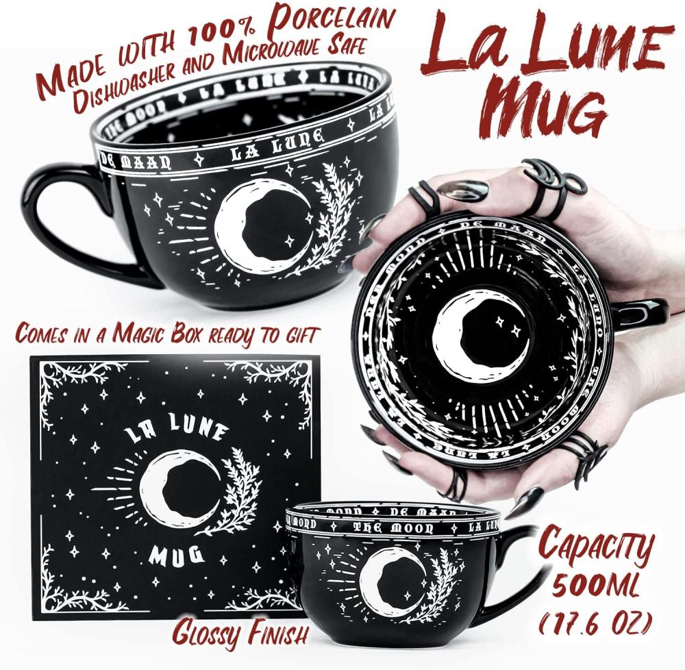 Taza de luna de café grande de la lune