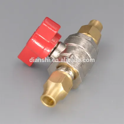 AGA approval brass gas valve with brass flare nut