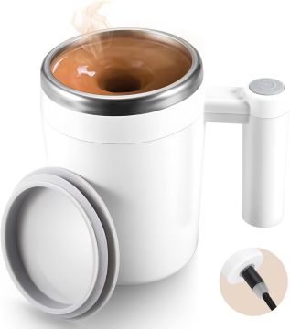 2024 Kedatangan baru: mug pengadukan sendiri dengan cangkir termal stainless steel pencampuran otomatis