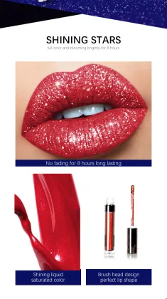 Liquid Lipstick Metal Long Lasting Clear Matte Glitter Lipgloss Pigment Liquid For Shimmer Lip Makeup