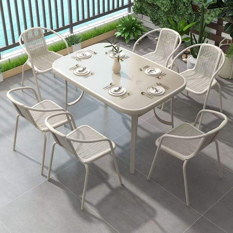 glass top outdoor table