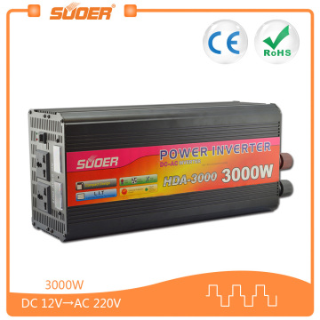 Suoer Factory Price 3000W DC 12V to AC 220V Power Inverter (HDA-3000A)