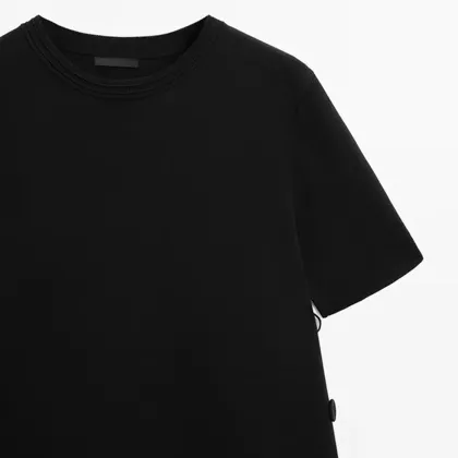 Women's Commuter Side Button Detail Short Knitted Dress Small Black Dress