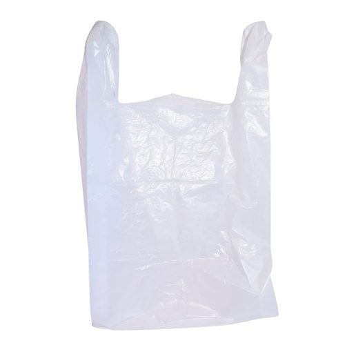 Supermarket plastic clear bag vest handles bags t shirt shopping plastic bags with own logo