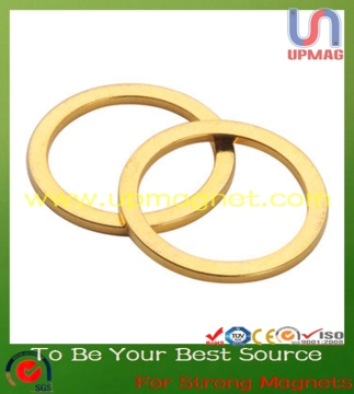 Gold coated Ring Neodymium magnets for industry