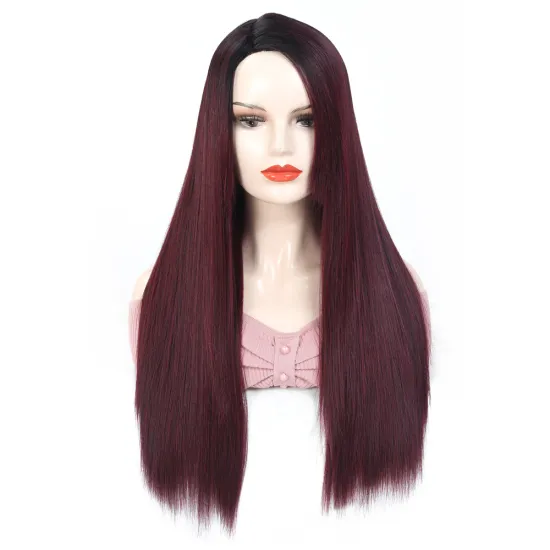 X-TRESS Ombre Blonde Long Straight Synthetic Wigs  High Quality Lace Wigs Straight Synthetic Fiber Hair For Women Wearing