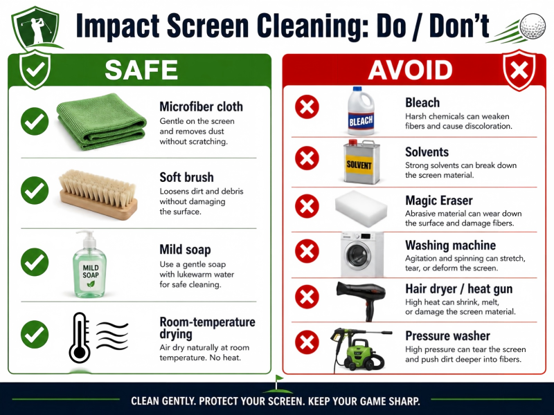 Safe vs Unsafe Impact Screen Cleaning Methods