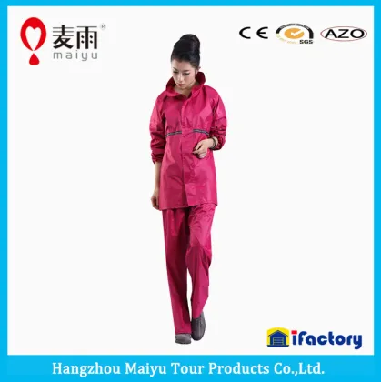 Maiyu waterproof red pvc pants