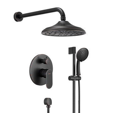 Bronze Shower Head Matte Black Shower Faucet System