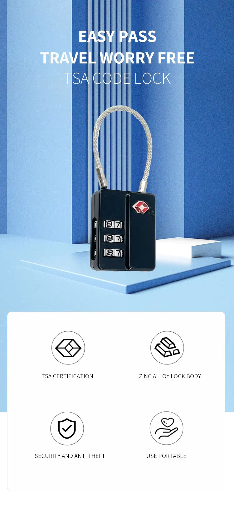 1 tsa cable padlock
