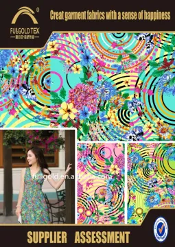 Fashion Polyester Spandex Printed Dress Fabric
