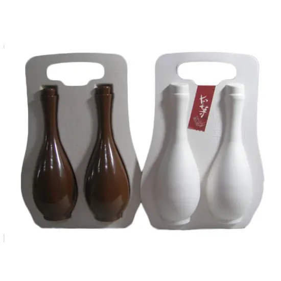 Bio molded pulp paper packaging wine shipper box