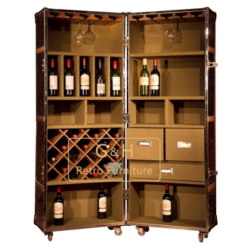 Antique Leather Red Wine Cabinet GH-L887 for Living Room Furniture